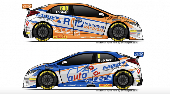 Cobra Sport AmD with AutoAid/RCIB Insurance Racing Honda Civic Type-R Sam Tordoff Rory Butcher